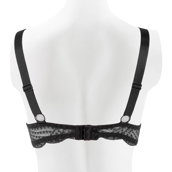 NWT bebe MEGA Push Up Shine Rhinestone Strap Bra,34B,34C,36B, 36C,38C,Black - Picture 3 of 4